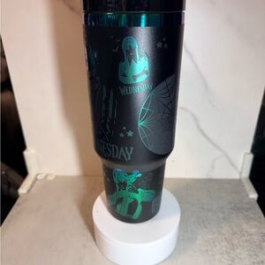 Black and Green Tumbler with Graphic Design